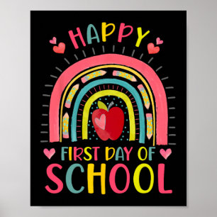 Glad första skoldag regnbågslärare tillbaka till s poster