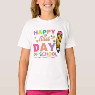 Glad första skoldag T-shirt, Skollärare T Shirt