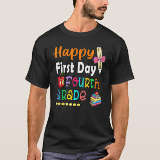 Glad första skoldagen 4:e klass lärare elev t shirt
