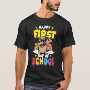 Glad Första Skoldagen Dabba Pug Hund Tillbaka Till T Shirt