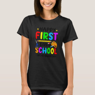 Glad första skoldagen förskoleklass besättning Lär T Shirt