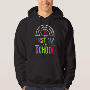 Glad första skoldagen lärare elev examen hoodie