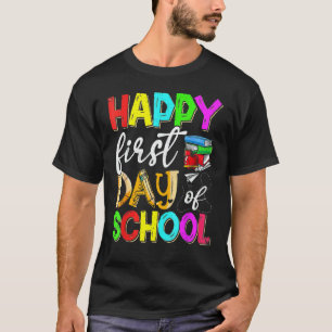 Glad första skoldagen Lärare Elev Glad Sc T Shirt