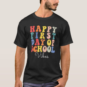 Glad första skoldagen Lärare Vibes Elever T Shirt