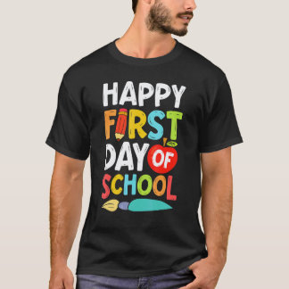 Glad första skoldagen  män kvinnor lärare studente t shirt