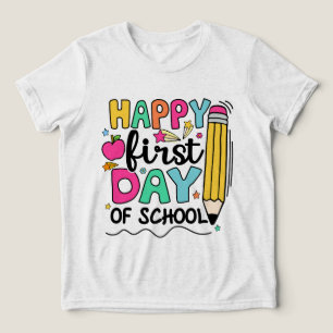 Glad första skoldagen Pennlärare Barn T Shirt