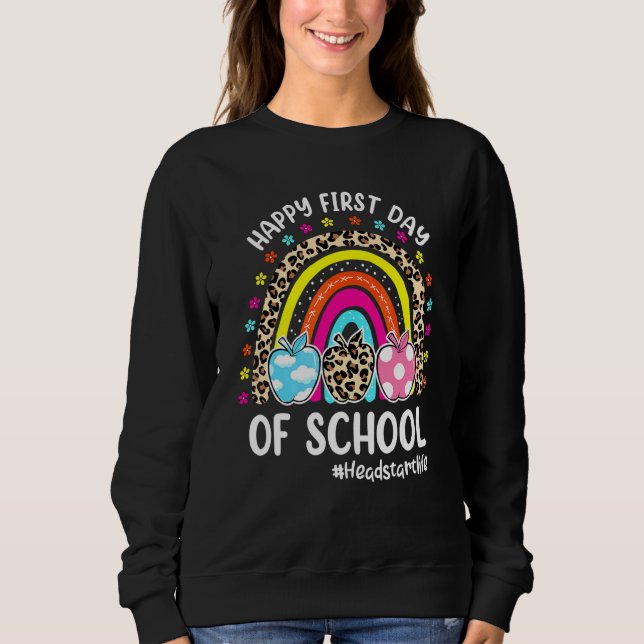 Glad första skoldagen regnbåge äpple Headstart  T Shirt (Framsida)
