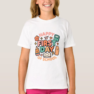 Glad första skoldagen – Söt Kawaii Tillbaka till S T Shirt