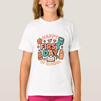 Glad första skoldagen – Söt Kawaii Tillbaka till S T Shirt