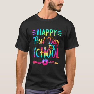 Glad första skoldagen Tie Dye studenter och te T Shirt