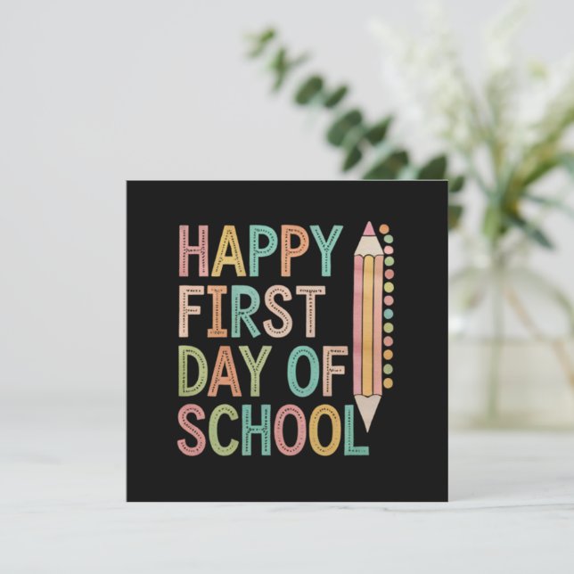 Glad första skoldagen Tillbaka till skolan Inbjudningar (Stående Fram)
