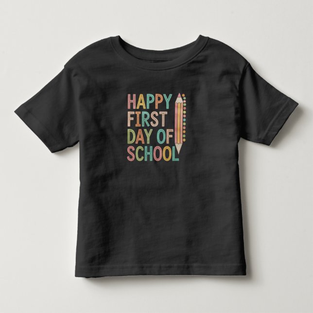 Glad första skoldagen Tillbaka till skolan T Shirt (Framsida)