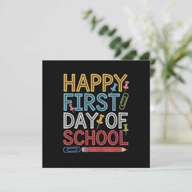 Glad första skoldagen Tillbaka till skolan  Tack Kort (Stående Fram)