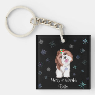 Glad & förtjusande Shih Tzu med snöflinga hundnamn