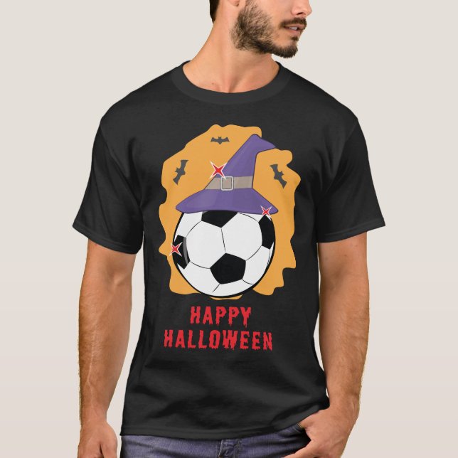 Glad fotboll Halloween - Roligt T Shirt (Framsida)