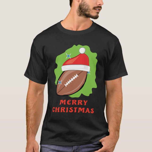 Glad Fotboll Jul - Roligt T Shirt (Framsida)