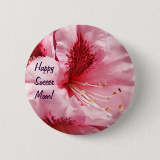 Glad fotbollsmamma! knappar Rosa Rhodies blommor