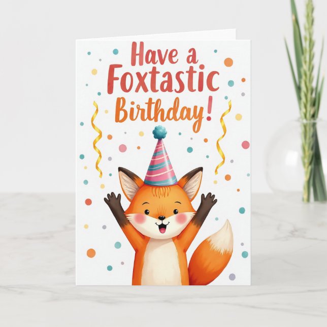 Glad Fox Festkort Kort (Framsida)