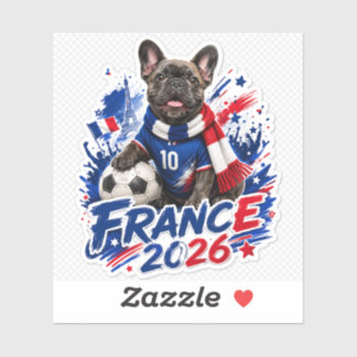Glad fransk bulldog-fotbollsfan-sticker 2026 klistermärken