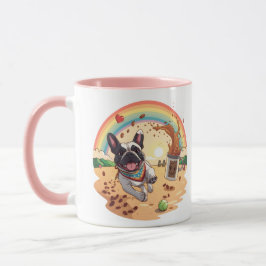 Glad fransk bulldogg & kaffesprut – tass, mugg