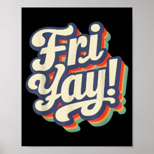Glad Fre-dag Roliga Lärare Helg Dag Av Veckan Poster