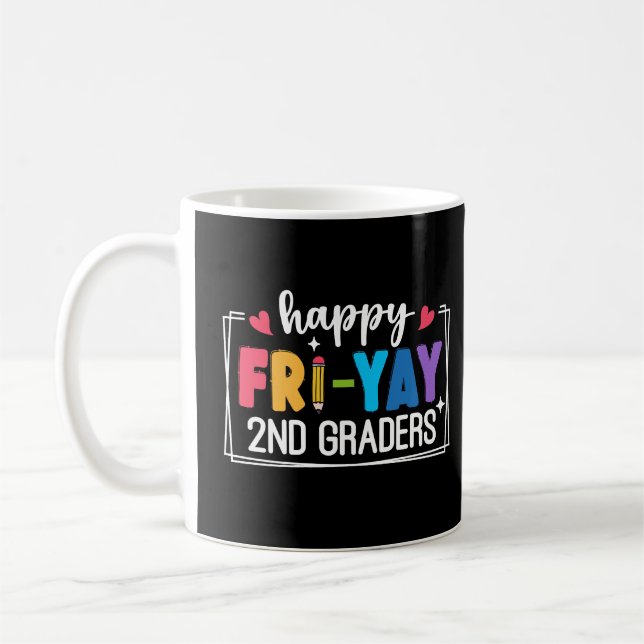 Glad Fredag 2:a Klassare Rolig Lärare Elev Kaffemugg (Vänster)