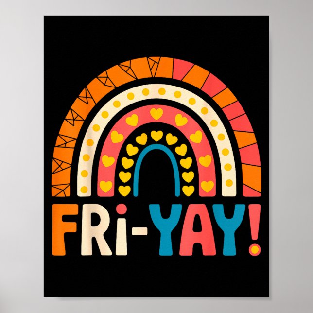 Glad fredag Fri-yay Lärare Skola Meme  Poster (Framsidan)