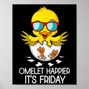 Glad Fredag Tops Omelett Lyckligare Det är Fredag Poster