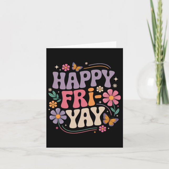 Glad Fri-yay Lärare Fry Yay Rolig Fredag Helg Kort (Framsida)