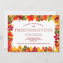 Glad Friendsgiving Höst Dinner Party Fest Inbjudningar