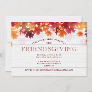 Glad Friendsgiving Höst Middag Festmåltid Inbjudningar