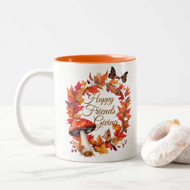 Glad Friendsgiving Höst Mugg (Med munk)
