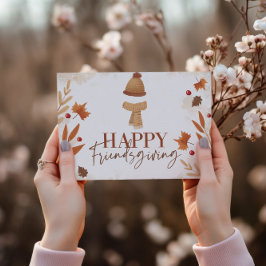 Glad Friendsgiving - Höstlöv & Mysig Skärp Vykort