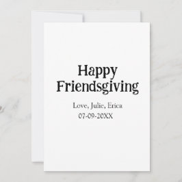 Glad friendsgiving lägg till namn med kärlek datum inbjudningar