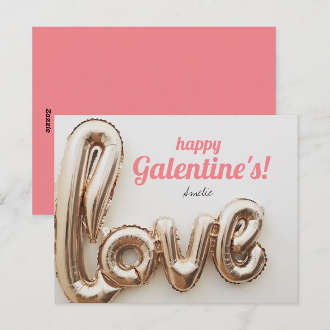 Glad Galentine-helgkort Julkort (Fram/baksida)