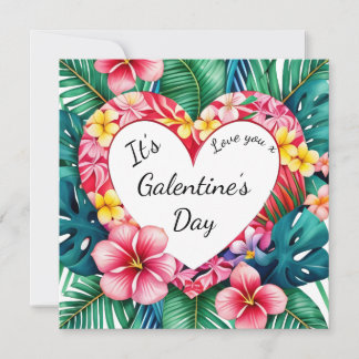 Glad Galentine’s Day Hawaiianskt hjärta Julkort