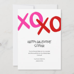 Glad Galentine XOXO Pussar och Kyssar Bästa Vänner Julkort
