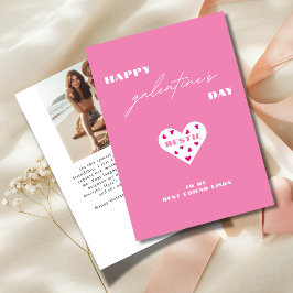 Glad Galentine's Day Bästa vän Hjärnfoto Julkort