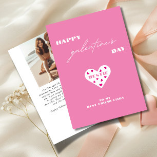 Glad Galentine's Day Bästa Vän Hjärta Foto Julkort