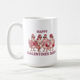 Glad Galentines Day Höns Squad Rolig Glamour Hönor Kaffemugg