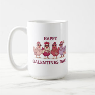 Glad Galentines Day Höns Squad Söt Rolig Höns Kaffemugg