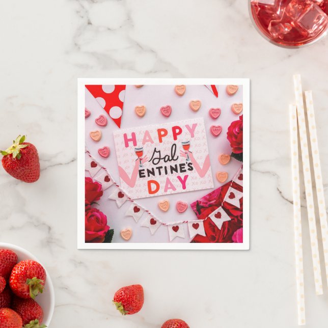 Glad Galentine's Day Mat & Sprit-firande Pappersservett (Insitu)