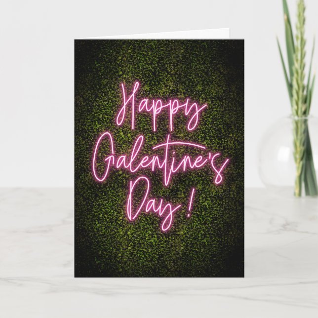 Glad Galentine's Day Neon skylt Alla hjärtans dag Kort (Framsida)