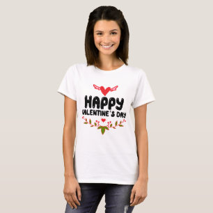 Glad Galentine's Day Rött Hjärta & Vingar Dam T Shirt