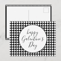 Glad Galentine's Day Svart Vitt Hjärtmönster