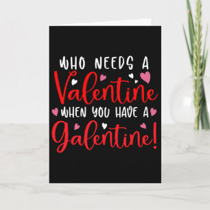 Glad Galentines Day Uni Vuxen Kvinnors Svart Liten Kort