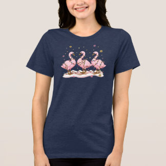 Glad Gåsäventyr Rosa Julbelysning Present T Shirt