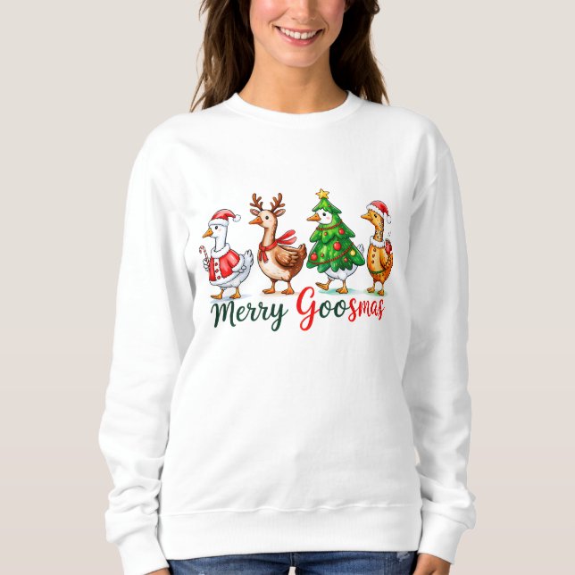 Glad Gåsmas Jul Rolig Gås Tri-Blend Tröja (Framsida)