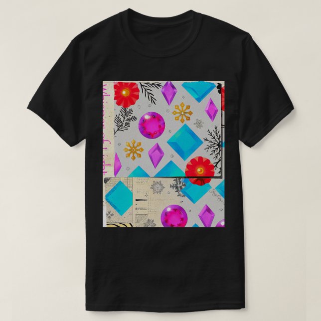 Glad geometrisk blomningsmönster – Bubble Edition T Shirt (Design framsida)