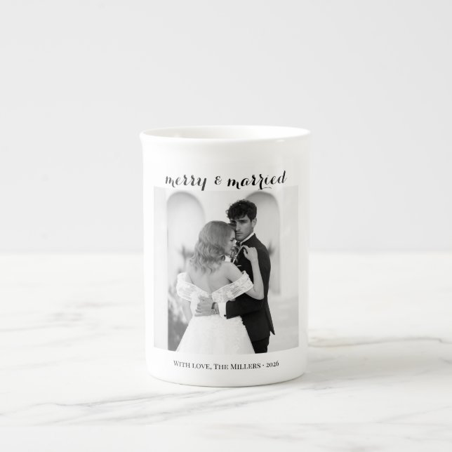 Glad & Gift - Personlig jul för nygifta  Benporslin Mugg (Framsidan)